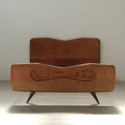 Doppelbettrahmen mit Intarsien, 1950er