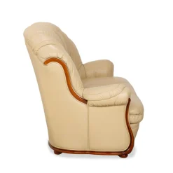 Drei-Sitzer Sofa aus Leder und Holz von Nieri