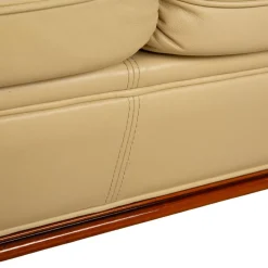 Drei-Sitzer Sofa aus Leder und Holz von Nieri