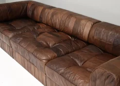 DS-88 Schnittsofa aus Cognacbraunem Leder von De Sede, 1970er, 19