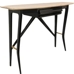 Ebonisierter Mid-Century Modern Konsolentisch aus schwarzem Holz & Marmor von Ico Parisi