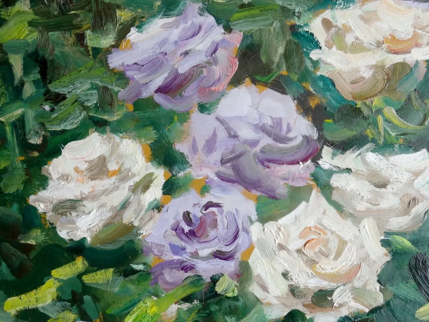 Edgars Vinters, Roses, 2008, Öl auf Karton