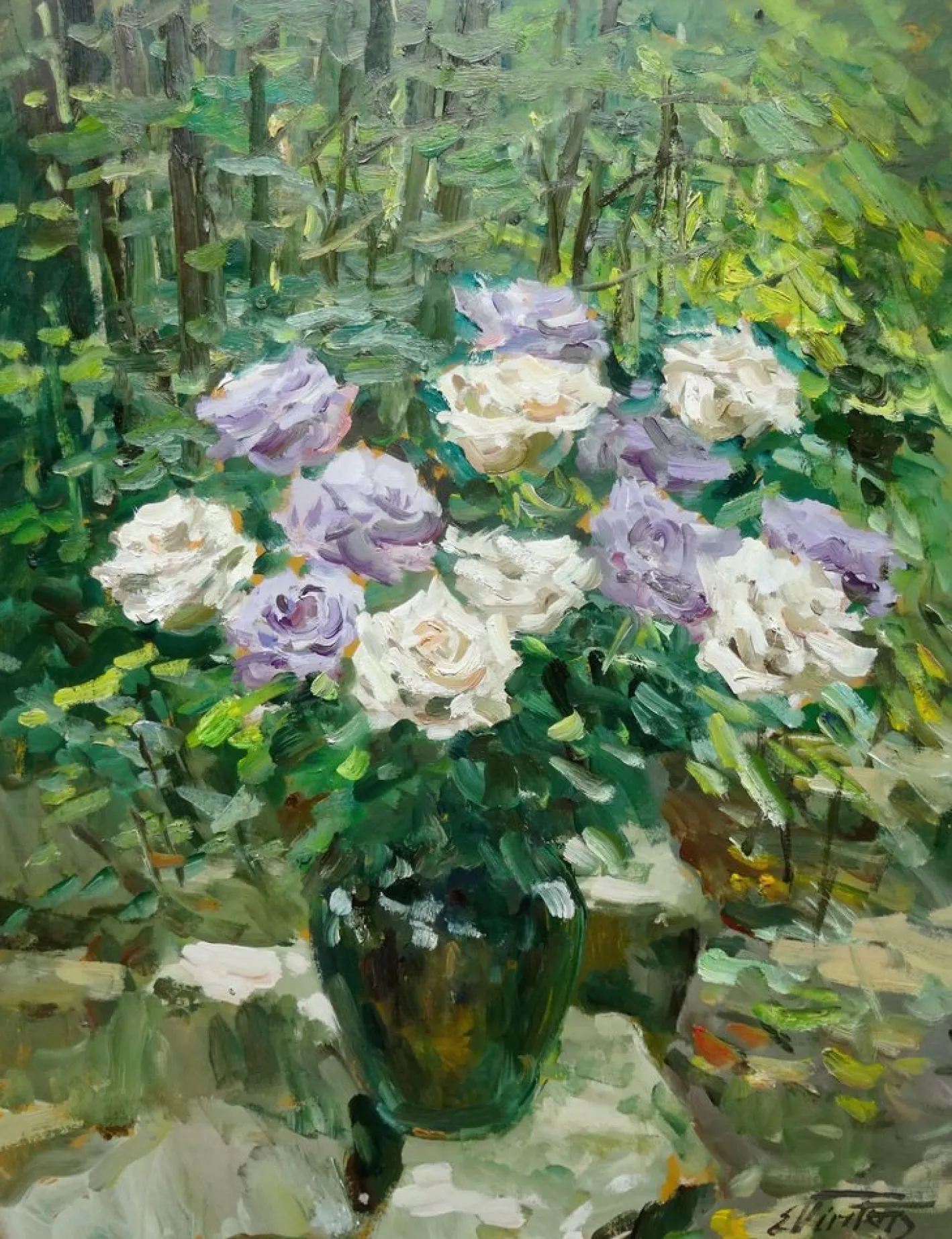 Edgars Vinters, Roses, 2008, Öl auf Karton