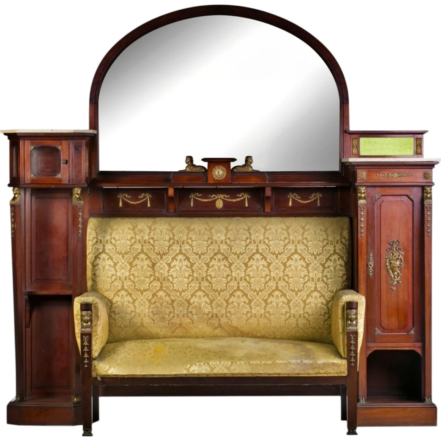Empire Schrank mit Sitzbank, 19. Jh