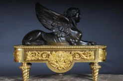 Empire Sphinx Schornsteine aus Messing, 19. Jh., 1860er, 2er Set