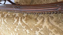 Englisches Louis XV Sofa aus Mahagoni & Bezug, 1800er