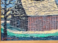 Erik Håfström, Komposition, 1958, Großes Ölgemälde auf Holz