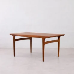 Esstisch aus Teak mit versteckter Ausziehplatte von Johannes Andersen für Uldum Møbelfabrik, Dänemark, 1960er