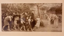 Eugene Burnand, Gospelszene mit Bankettgästen, 1900, Kupferstich, gerahmt