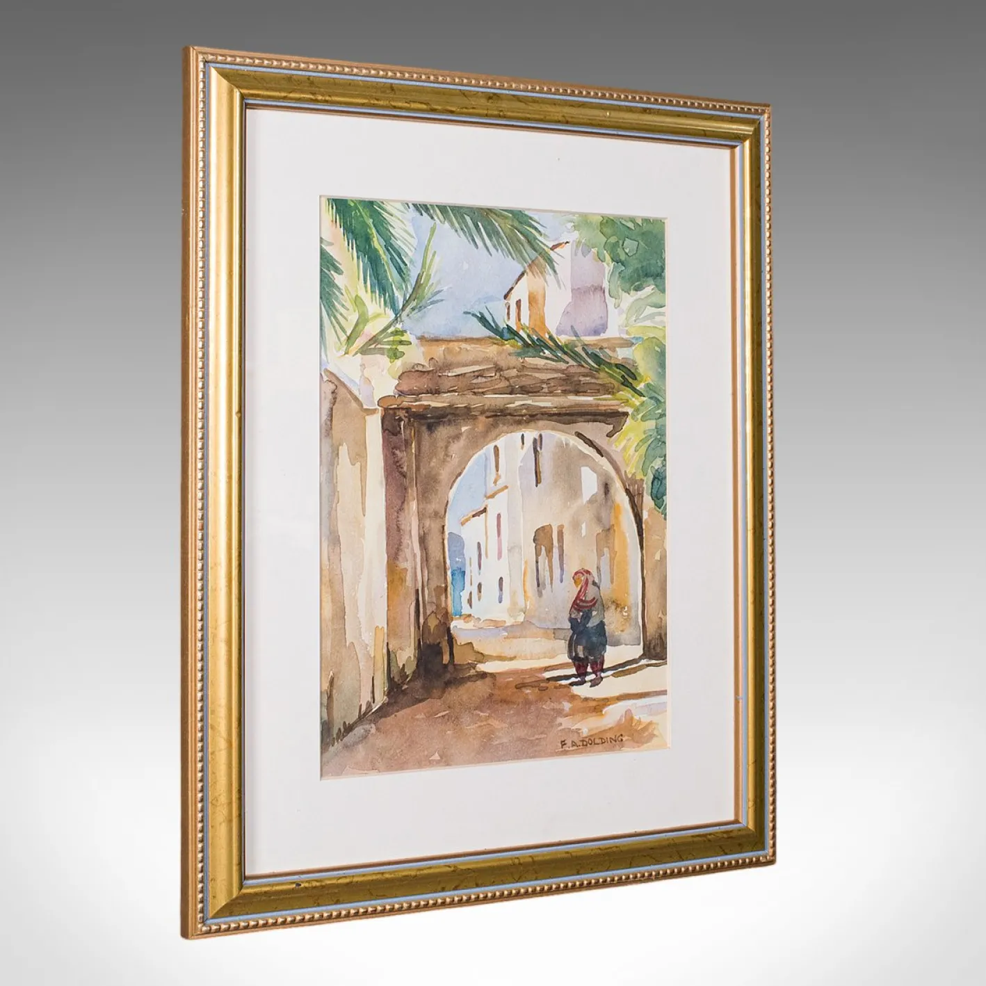 FA Dolding, Truthahn, 1970, Aquarell, Eingerahmt