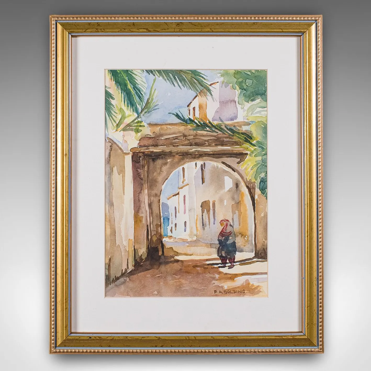 FA Dolding, Truthahn, 1970, Aquarell, Eingerahmt