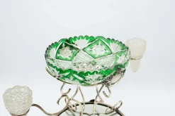Farbloser und Grüner Glas Übertopf
