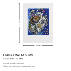 Federica Matta, Composition IV, 1995, Aquatinta Radierung