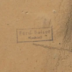 Ferdinand Balzer, Profil, 1890er, Kohle auf Papier