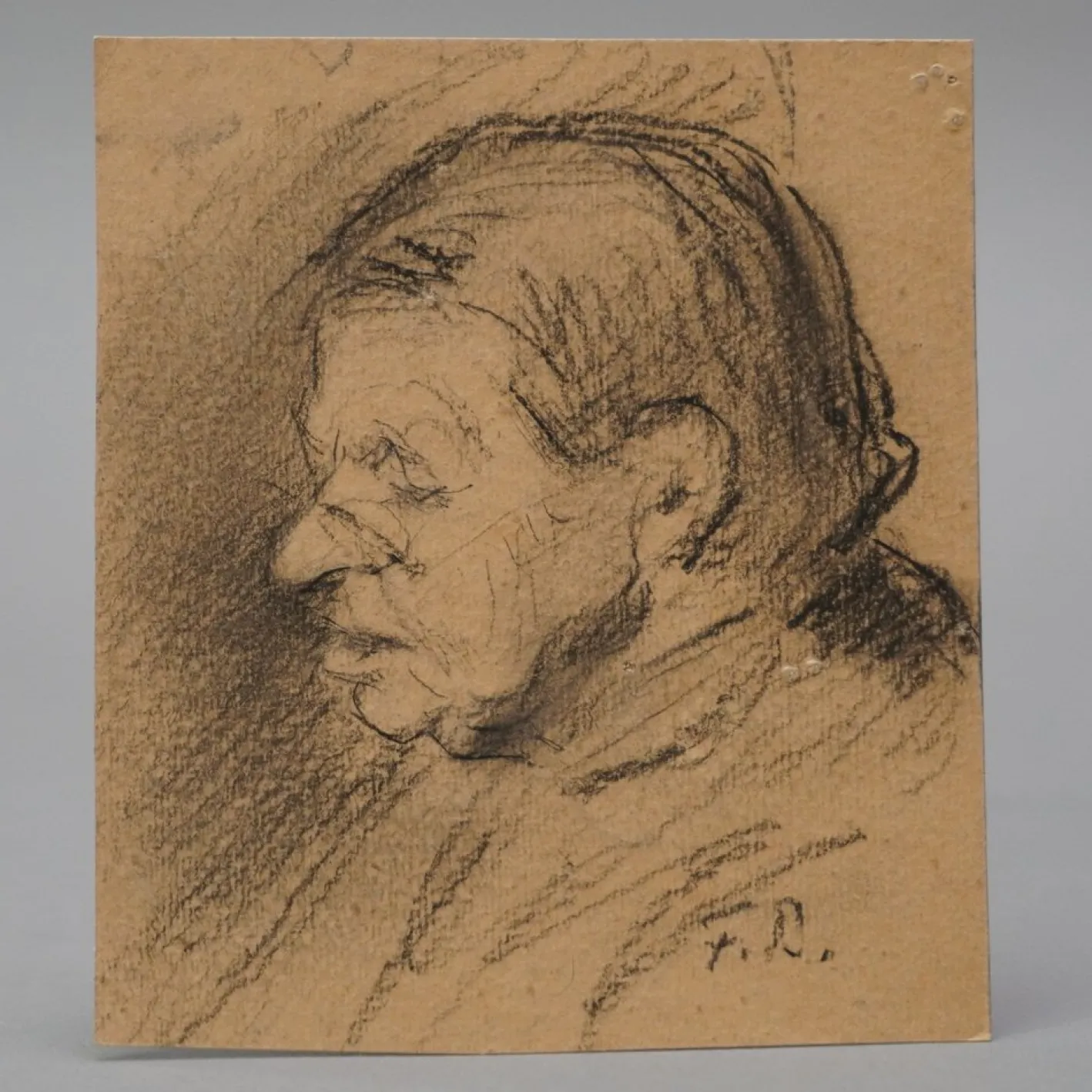 Ferdinand Balzer, Profil, 1890er, Kohle auf Papier