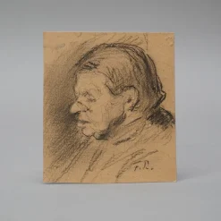 Ferdinand Balzer, Profil, 1890er, Kohle auf Papier