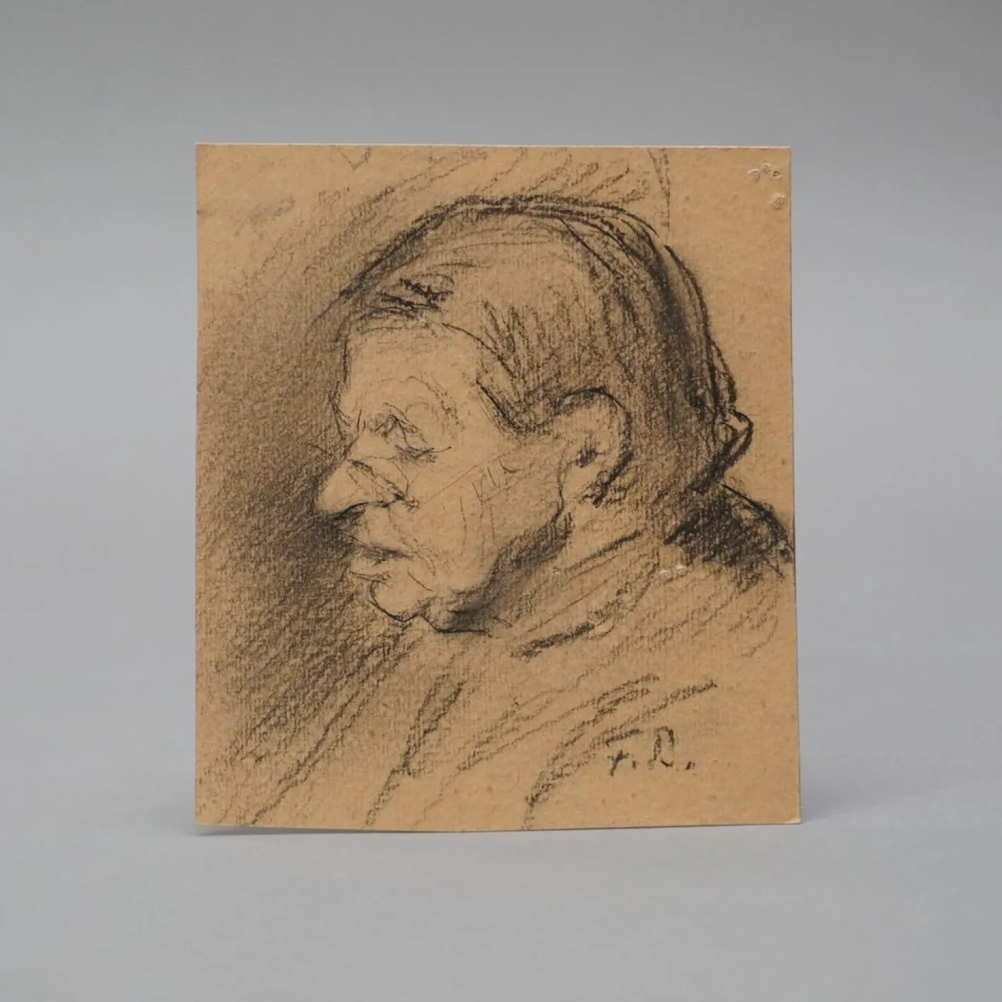 Ferdinand Balzer, Profil, 1890er, Kohle auf Papier