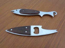 Fischförmiger Flaschenöffner aus Edelstahl von Carl Auböck, 1960er, 2er Set
