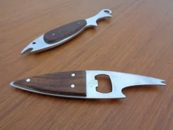 Fischförmiger Flaschenöffner aus Edelstahl von Carl Auböck, 1960er, 2er Set