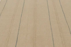 Flachgewebter Rez Kelim Teppich mit blauen & braunen Streifen von Rug&Kelim