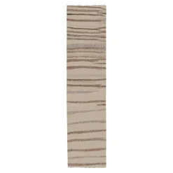Flatweave Runner with Linear Textured Stripes by Rug&Kilim