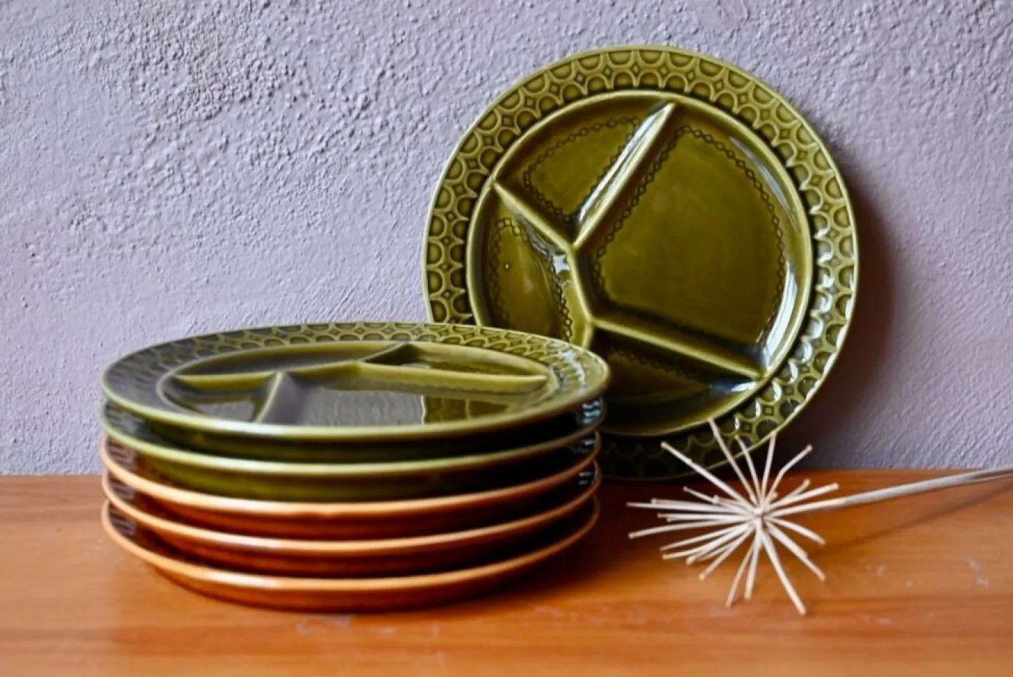 Fondue Teller von Sarreguemines, 1960er, 6 . Set