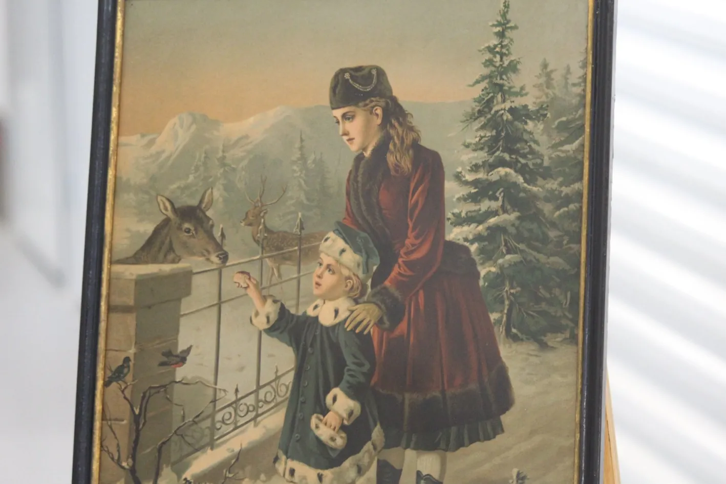 Four Seasons, 1800s, Chromolithograph, Gerahmt, 4er Set
