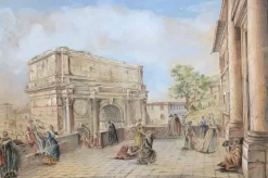 François Kieserman, Lebendiges Quadrat, Aquarell