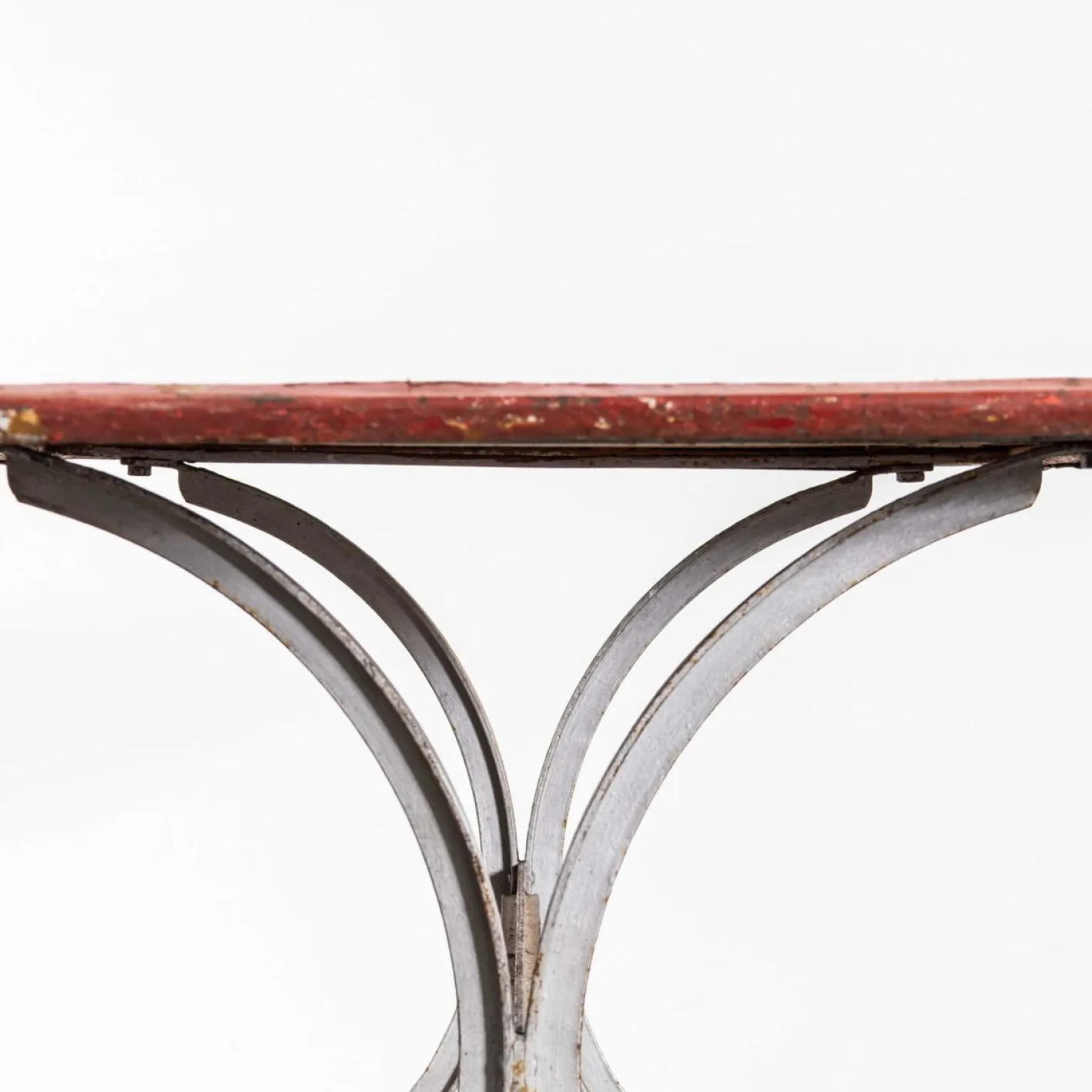 Französischer Gartentisch mit Roter Tischplatte, 1950er