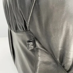 Französischer Space Age Ledersessel in Schwarz von Airborne, 1970er