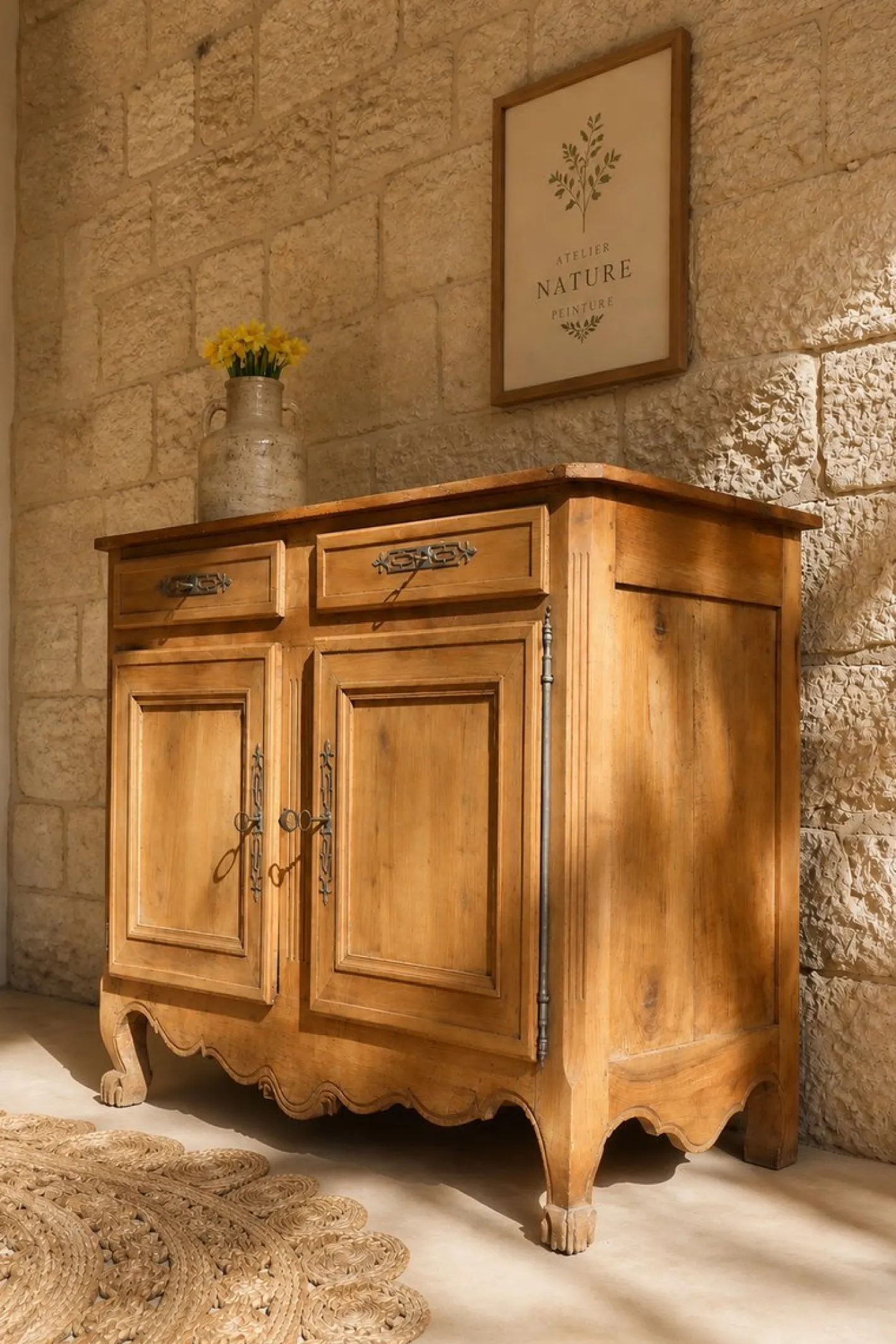 Französisches Bauern-Sideboard aus Holz