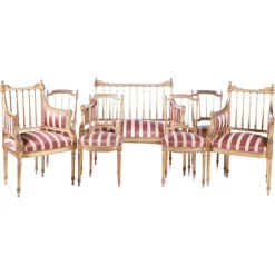 Französisches Sofa, Stühle & Sessel, Ende 19. Jh., 7 Set