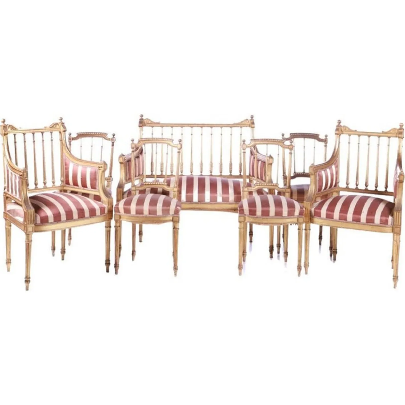 Französisches Sofa, Stühle & Sessel, Ende 19. Jh., 7 Set