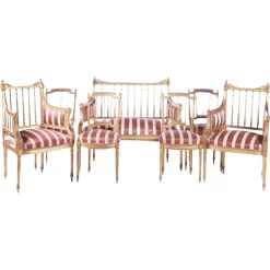 Französisches Sofa, Stühle & Sessel, Ende 19. Jh., 7 Set