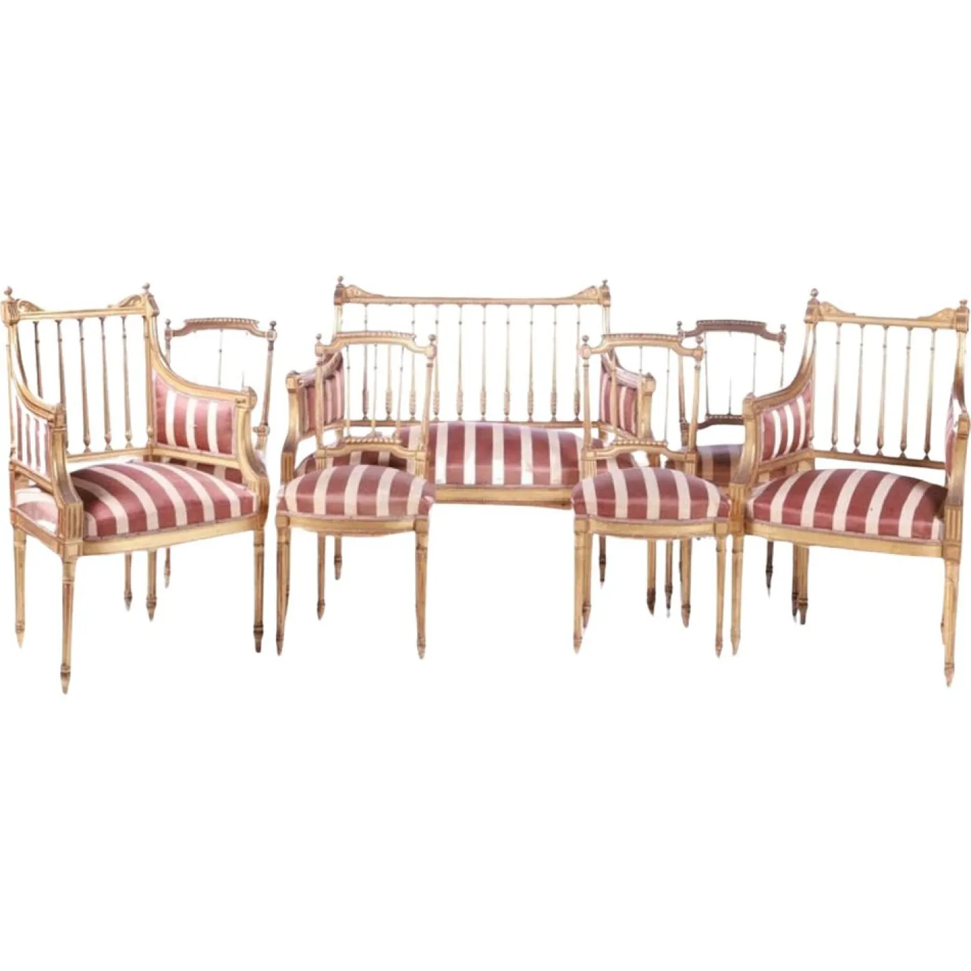 Französisches Sofa, Stühle & Sessel, Ende 19. Jh., 7 Set