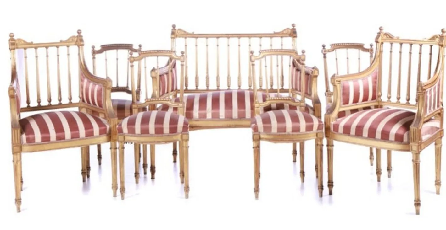 Französisches Sofa, Stühle & Sessel, Ende 19. Jh., 7 Set