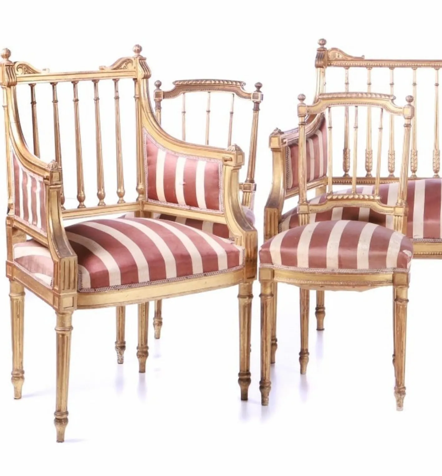 Französisches Sofa, Stühle & Sessel, Ende 19. Jh., 7 Set