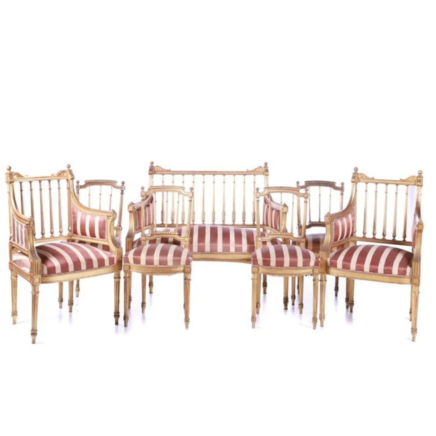 Französisches Sofa, Stühle & Sessel, Ende 19. Jh., 7 Set
