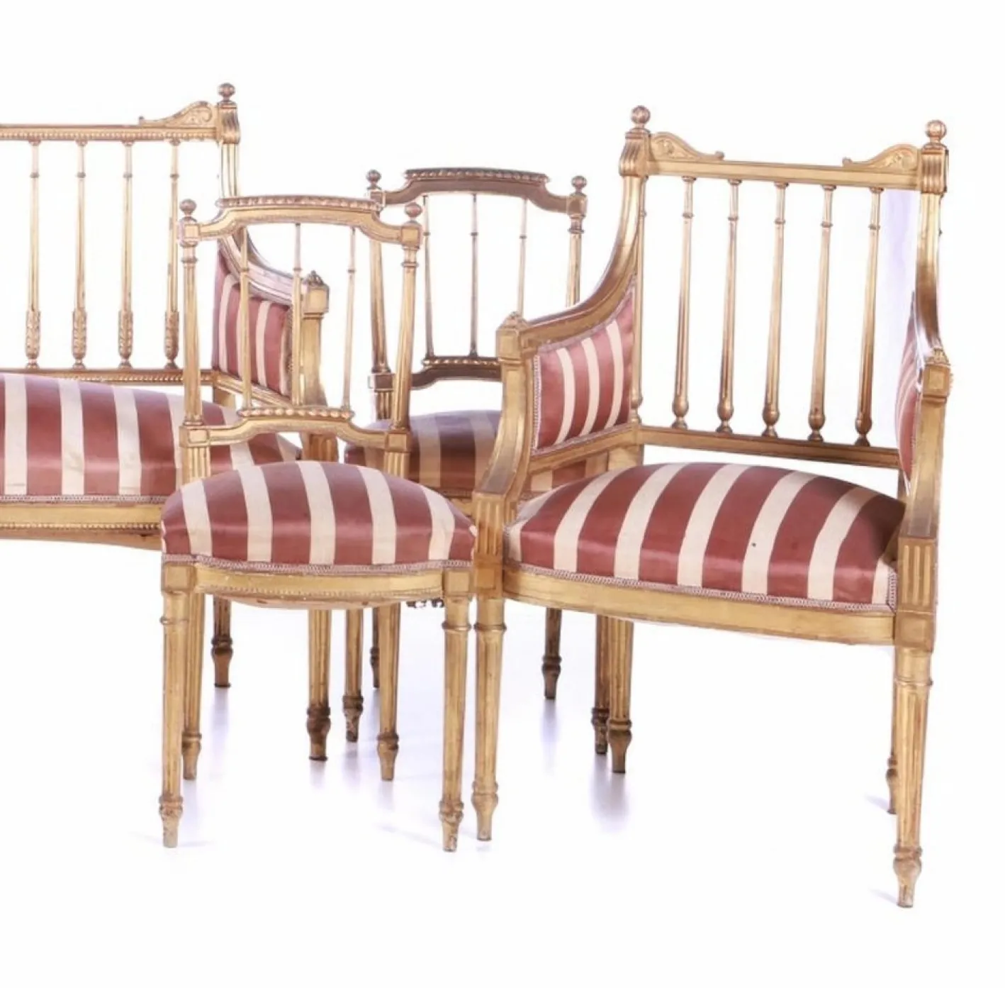Französisches Sofa, Stühle & Sessel, Ende 19. Jh., 7 Set