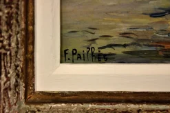Fred Pailhes, Promenade Le Havre Harbour, Mitte 20. Jh., Ölgemälde, gerahmt