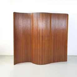 Freitragender französischer Mid-Century Art Deco Raumteiler aus Holz, 1950er