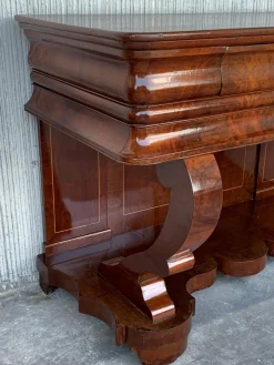 Früher Biedermeier Konsolentisch aus Nussholz mit Schublade, Österreich, 1830er
