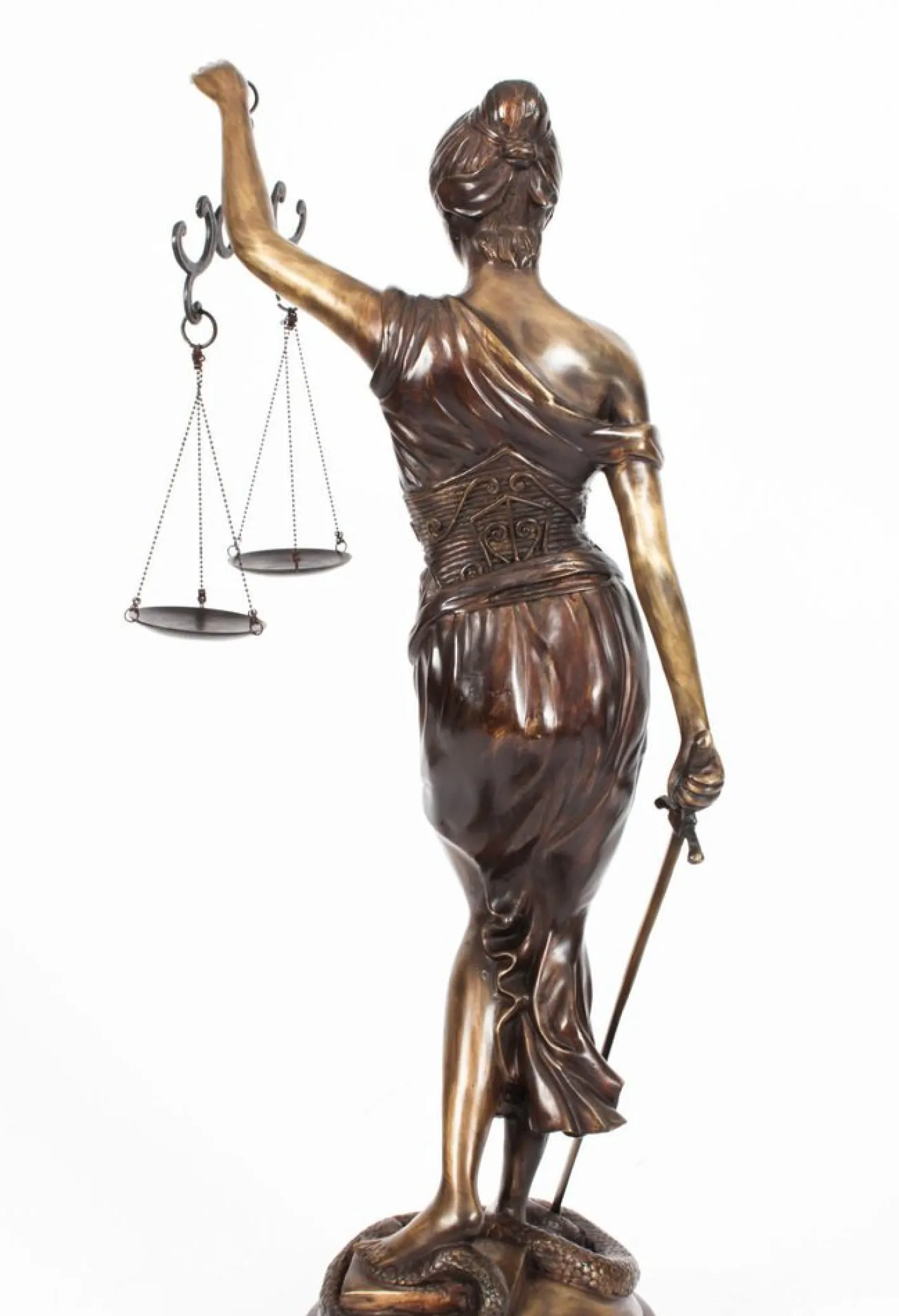 4ft Lady Justice Statue, 20. Jh., Bronze
