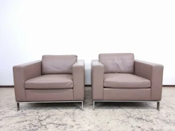 Garnitur Sofa und Sessel aus Leder von Norman Foster für Walter Knoll, 1990er, 3er Set