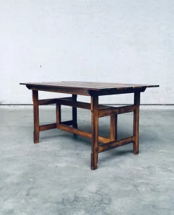 Gartentisch aus patiniertem Holz, 1970er
