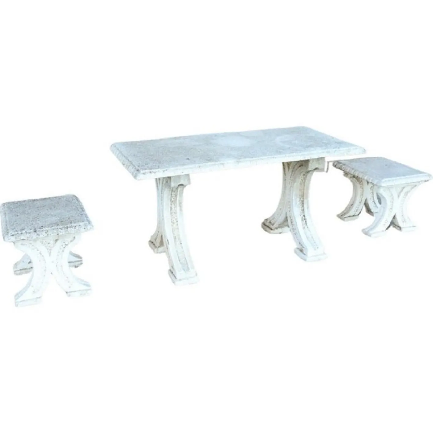 Gartentisch & Hocker, Frühes 20. Jh., 3er Set