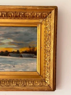 George Edward Lodge, Winter Landscape, 1882, Ölgemälde auf Holz, gerahmt