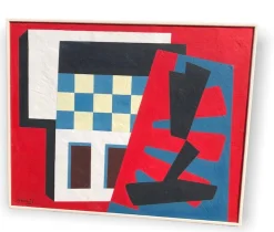 Georges Lévêque Dit Gerles, Abstrakte Komposition, 1995, Öl auf Holz