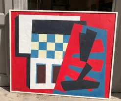 Georges Lévêque Dit Gerles, Abstrakte Komposition, 1995, Öl auf Holz