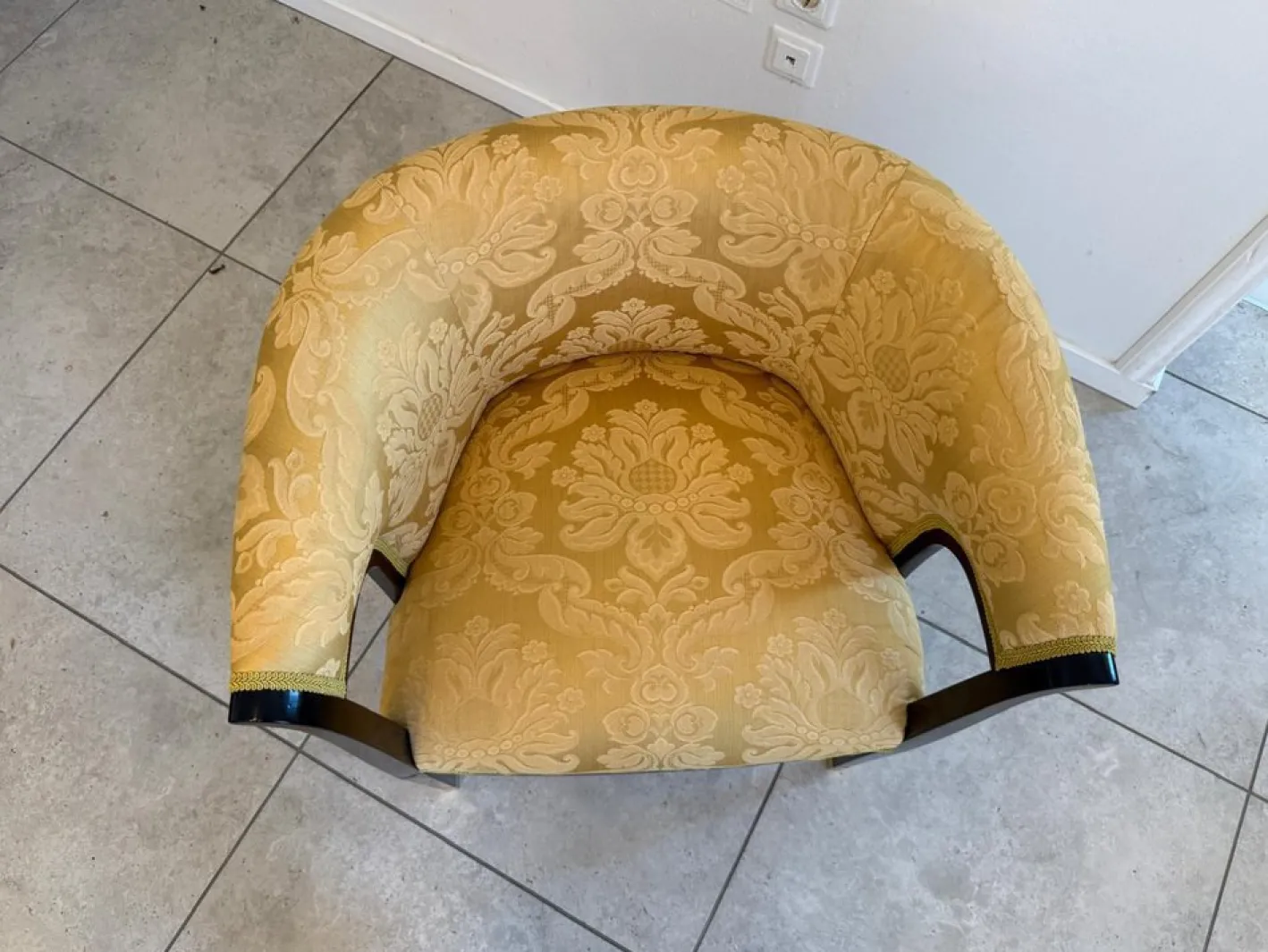 Gepolsterter Jugendstil Armlehnstuhl